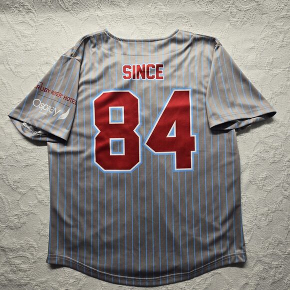 Wooter Apparel Social Club Striped Baseball Jersey Men Medium Sports Athletic - Picture 2 of 5